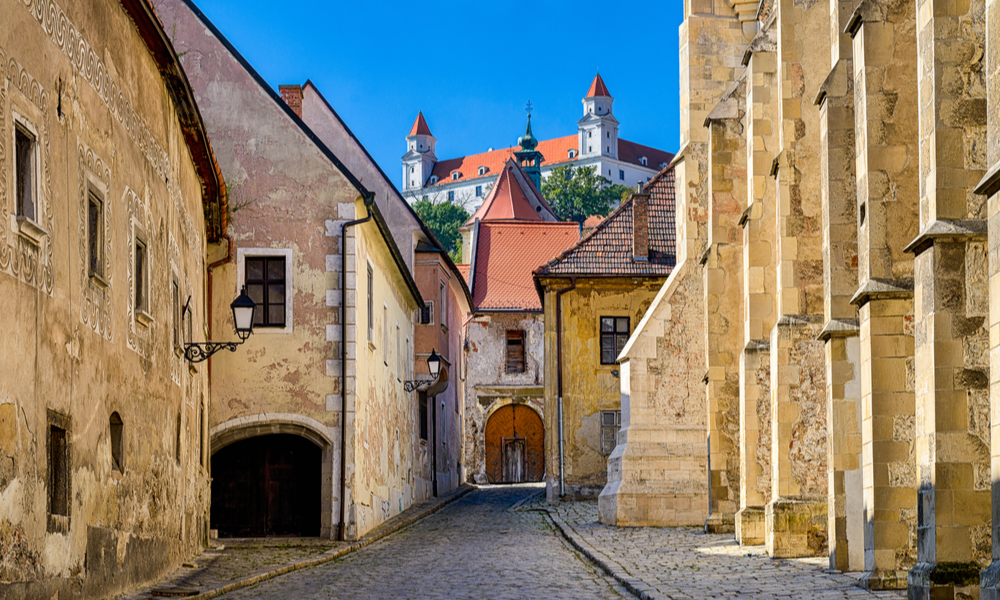 6 Under-the-Radar Romantic Getaways: Old town and castle of Bratislava, Slovakia