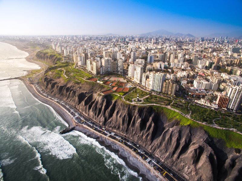 LIMA, PERU: Panoramic view of Lima from Miraflores.