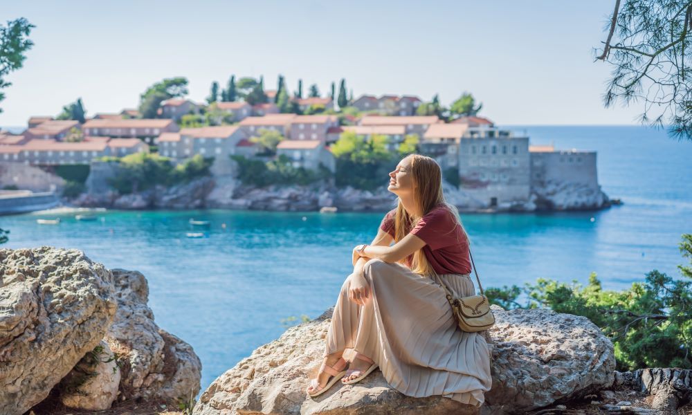 Woman enjoying cool summer destin