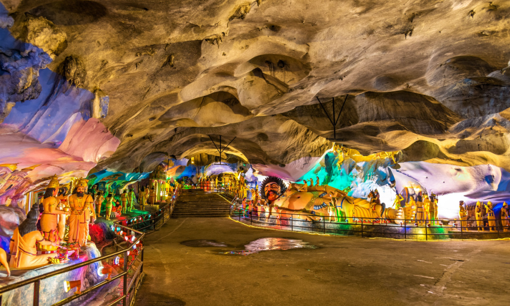 Interior of the Batu Caves in Malaysia 