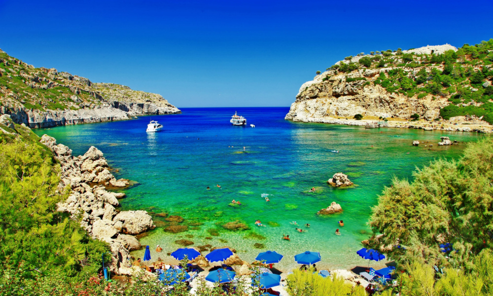 turquoise beaches of Rhodes,Greece