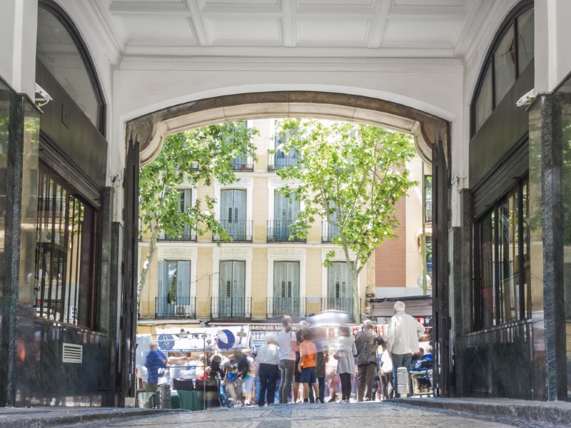 el rastro the typical street market of the city of Madrid, Spain 