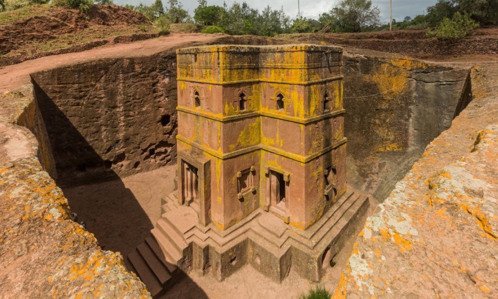 Saint George rock-hewn church in Lalibela, Ethiopia