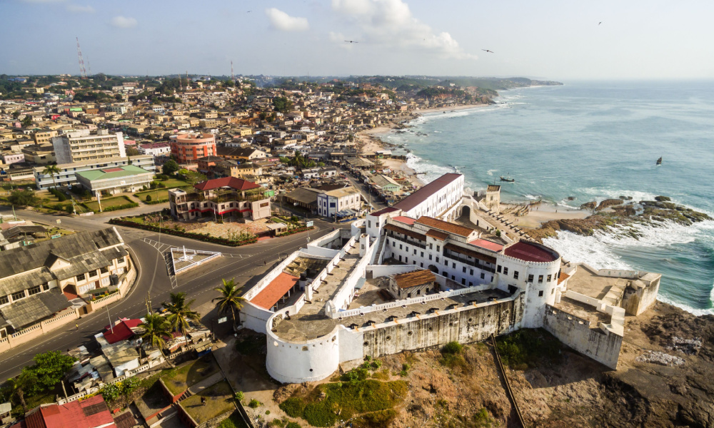 Cape Coast town ancient slave castle in Ghana, west Africa