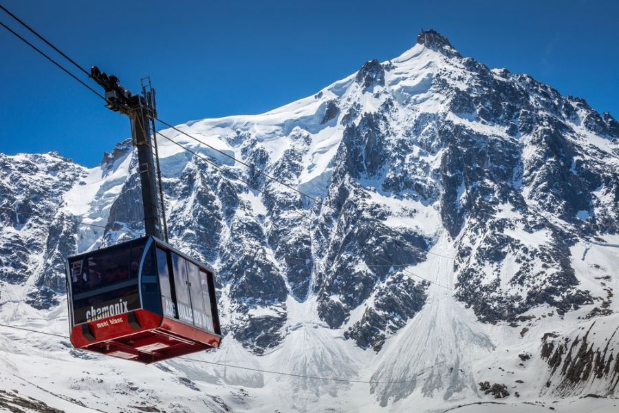 Cable car to Aiguille du Midi, Mont Blanc Massif, Chamonix, Eastern France