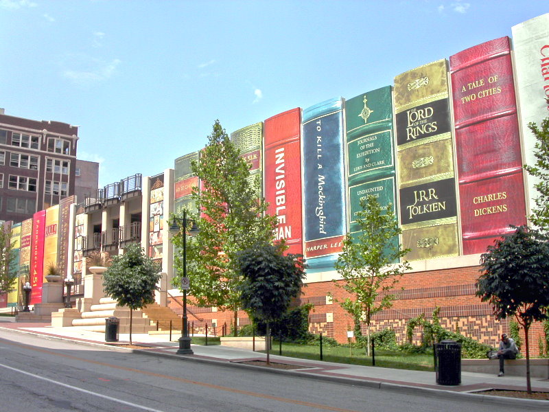 Book Parking Garage Front of the downtown Kansas City Public Library