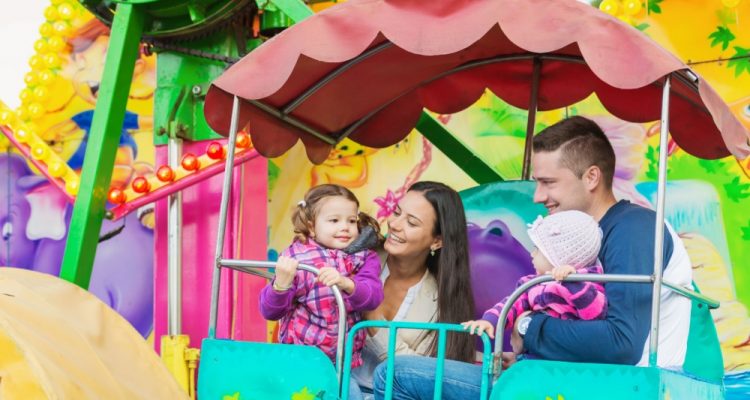 Family at a theme park