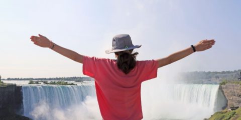 Young woman at Niagara Falls