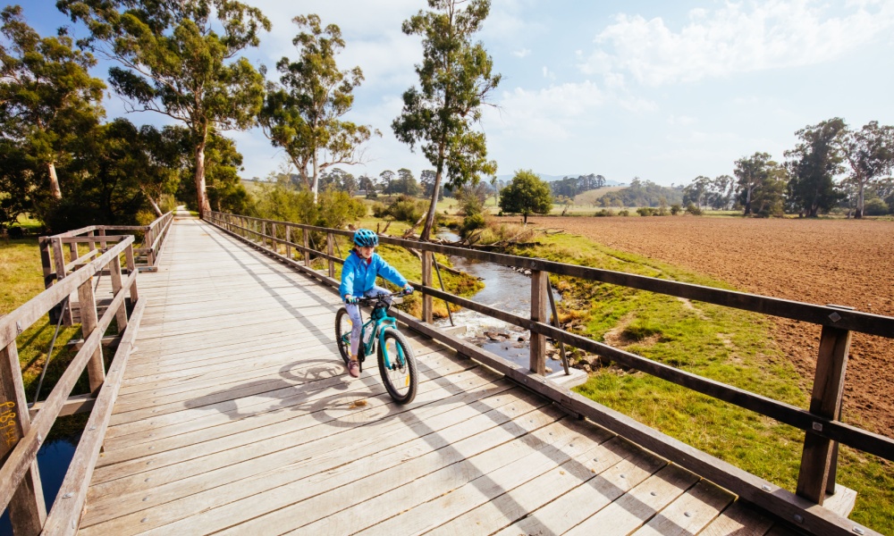 Girl on bike in Australia