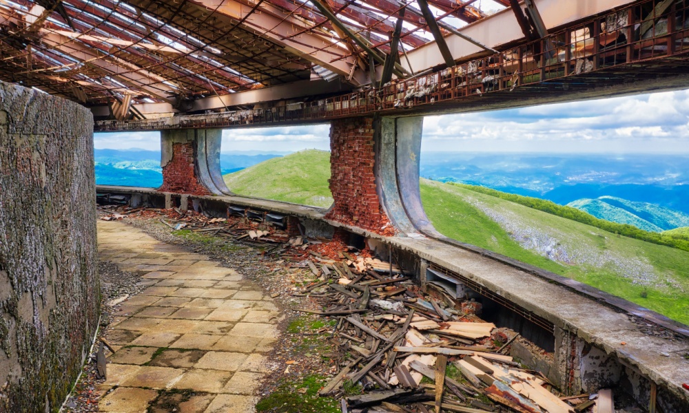 Buzludzha, soviet headquarter of the communist party in Bulgaria, taken in May 2019