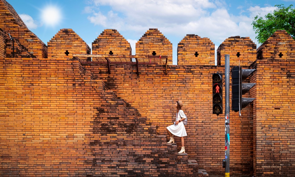 Chiang Mai's old wall in Chiangmai city