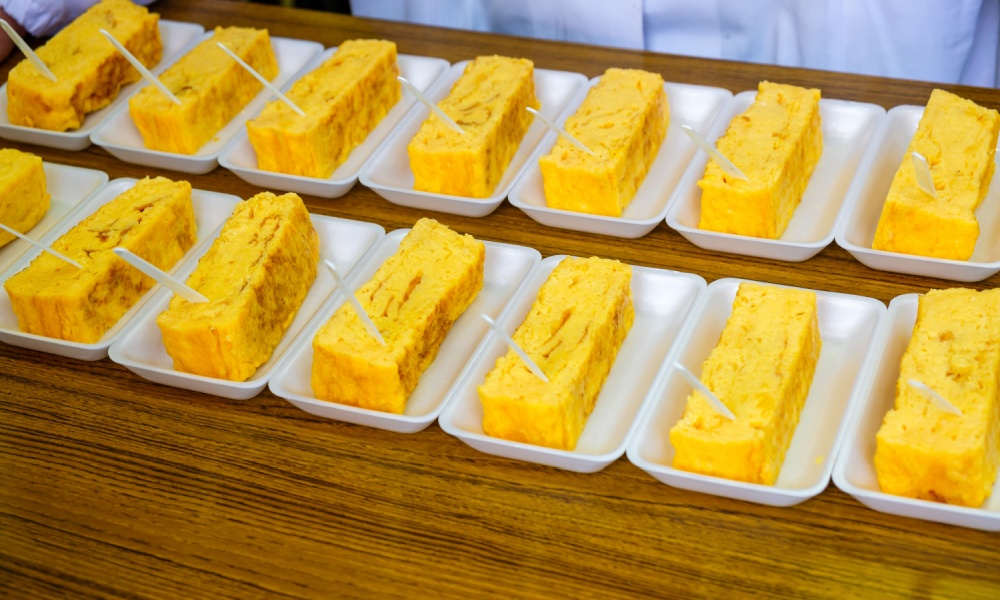 Tamagoyaki in Tsujiki Outer Market, Tokyo, Japan