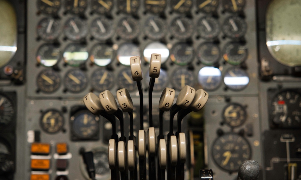 Throttle Quadrant of a B52 Stratofortress Bomber