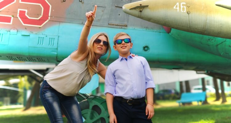 Woman and kit at aviation museum