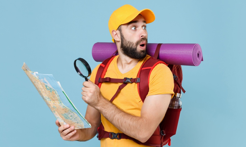 Man reading map