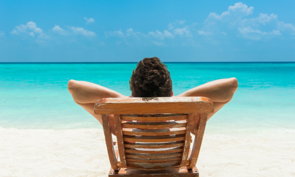 Man relaxing on the beach